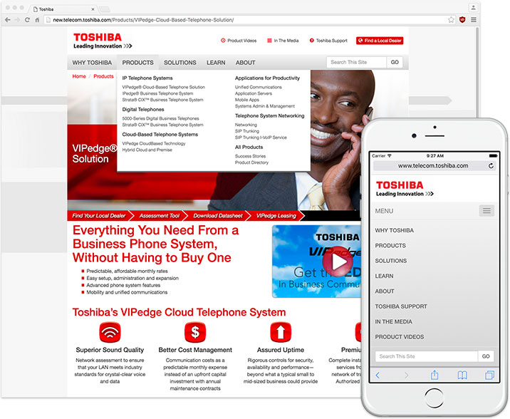 Toshiba Telecom Website
